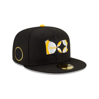 Pittsburgh Steelers Gorra | New Era NFL State Logo Reflect 59fifty Fitted Cap Mexico - Negros